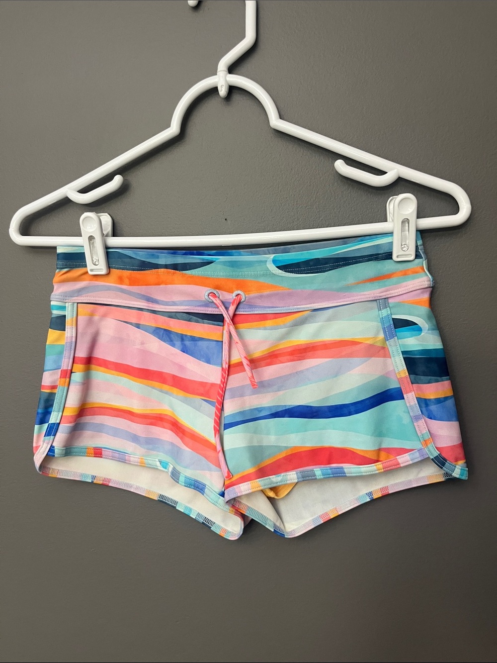 Athleta Girl Blue, Yellow and Orange Striped Swim Bottoms - Size L
